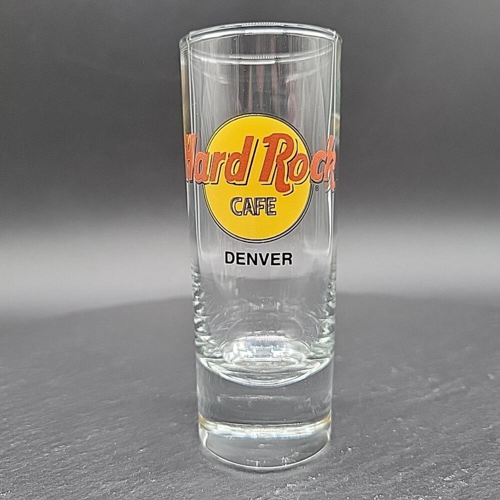 Denver - Hard Rock Cafe Shot Glass 4" Tall - City in Colorado, Black Letters